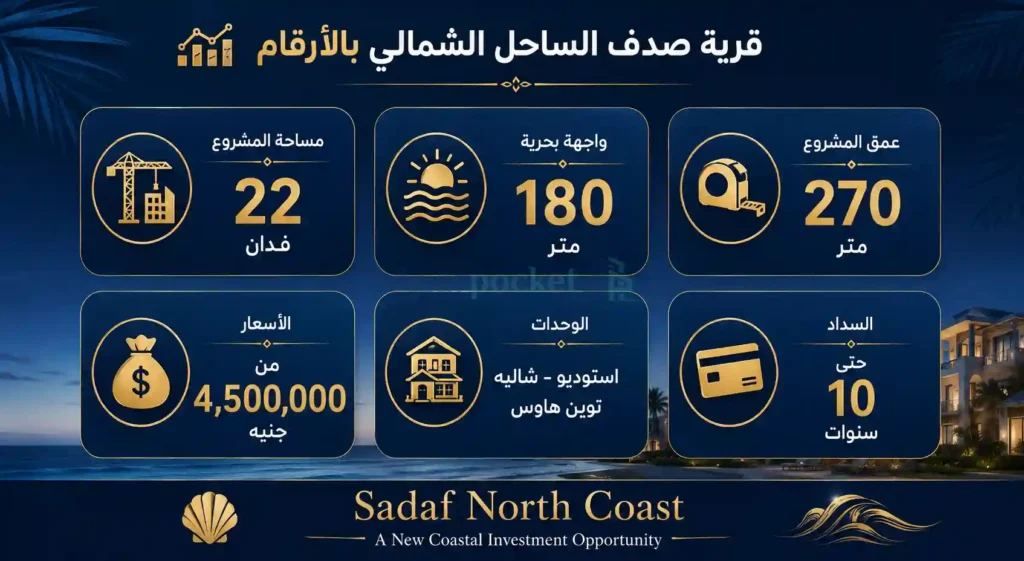 قرية صدف الساحل الشمالي بالارقام