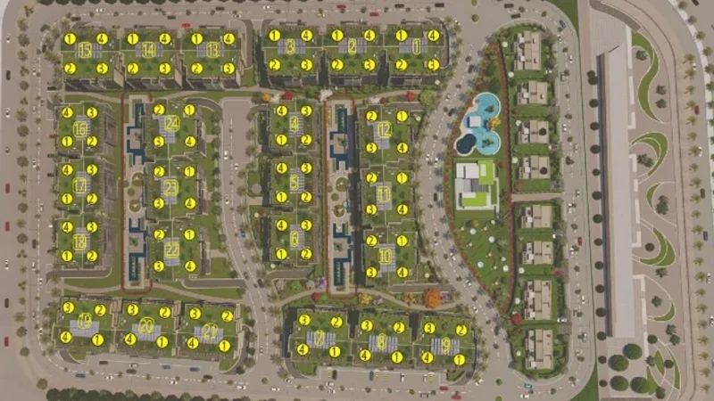 تصميم مباني Compound Ramatan New Capital المعمارية في الحي الثامن R8