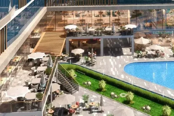 إطلالة الوحدات على البلازا والمسطحات المائية في مول ايليفن العاصمة الإدارية
