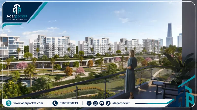 كمبوند جيد بارك العاصمة الإدارية Jade Park New Capital 5 إطلالة تراس الشقق السكنية في كمبوند جيد بارك العاصمة الإدارية على البرج الأيقوني