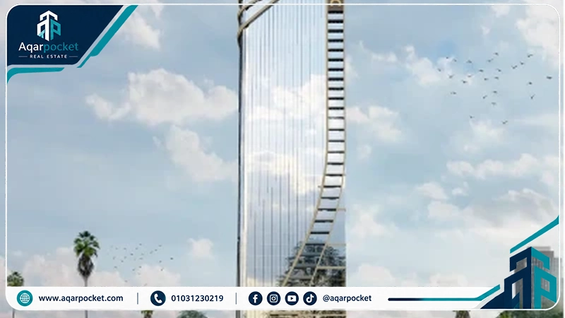 سيكستي ايكونيك تاور العاصمة الإدارية 2026 Sixty Iconic Tower New Capital 1 التصميم الخارجي لبرج سيكستي ايكونيك تاور العاصمة الإدارية بالإطار الرسمي لعقار بوكيت