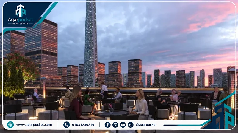 سيكستي ايكونيك تاور العاصمة الإدارية 2026 Sixty Iconic Tower New Capital 6 منطقة المطاعم والتراسات في برج سيكستي ايكونيك تاور العاصمة الإدارية